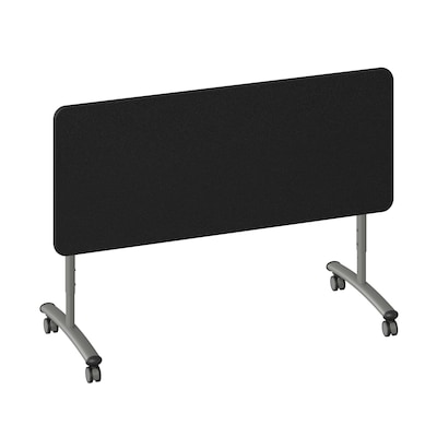 Correll 60W x 24D Adjustable Foldable Rectangular Training Room Table, Laminate, With Wheels, Black Granite (FTS2460TF071409)