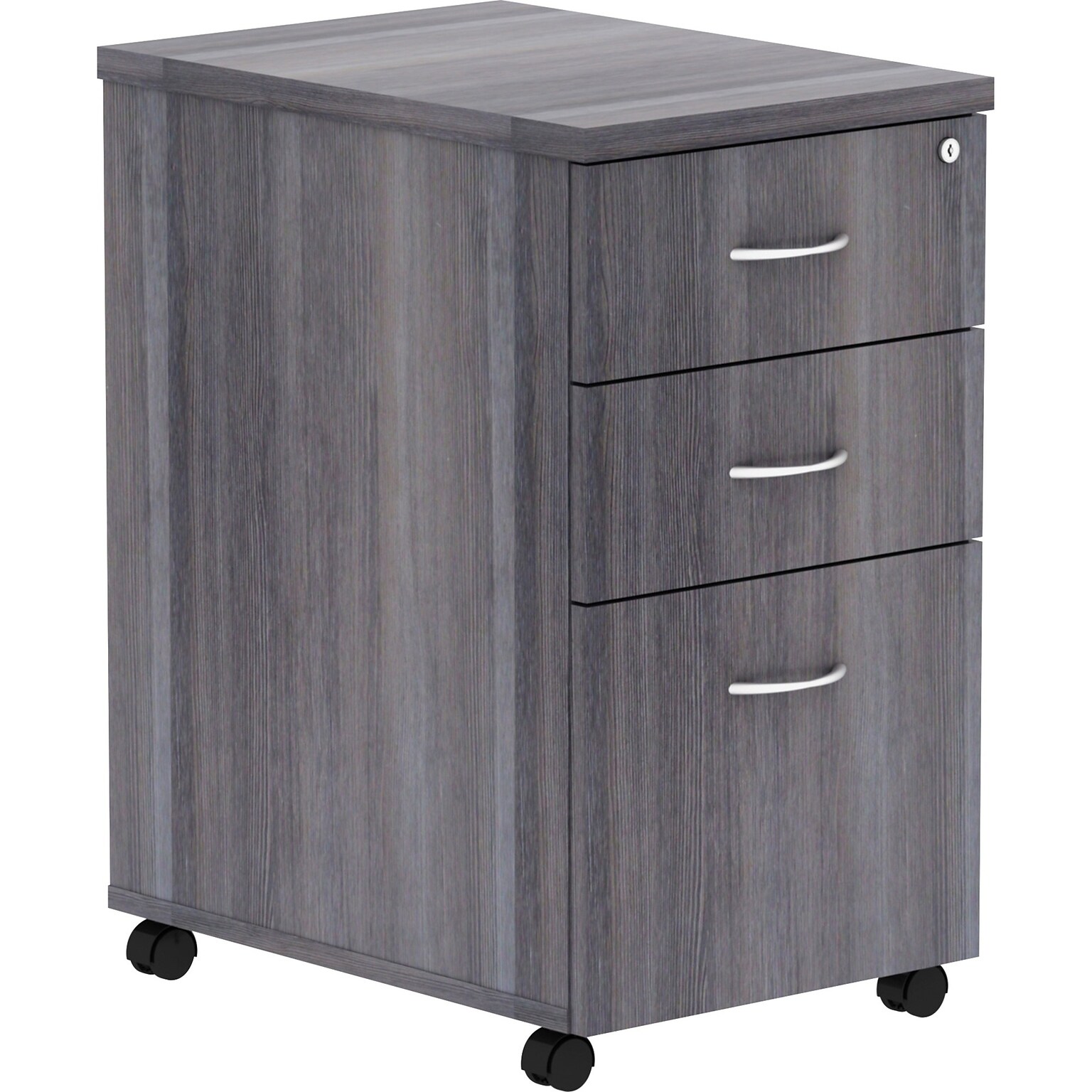 Lorell Essentials Series 3-Drawer Mobile File Cabinet, 16W x 22D x 28.3H, Weathered Charcoal (LLR69560)