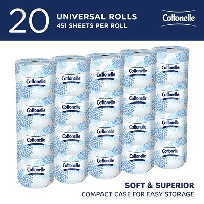 Cottonelle Professional Recycled Toilet Paper, 2-ply, White, 451 Sheets/Roll, 20 Rolls/Case (13135)