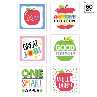 Creative Teaching Press Apple Time Apple Reward Stickers, Multicolored, 60/Pack, 6/Packs/Bundle (CTP11020-6)