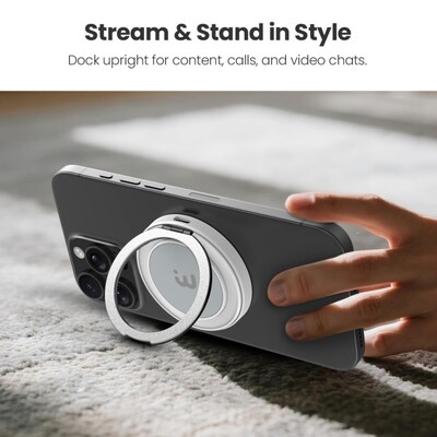 MyBat 360° Wireless Charger Ring Grip Stand 15W Fast Charging, Stand and Grip