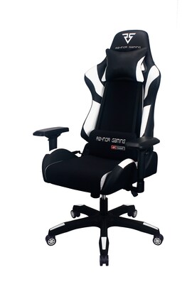 Raynor Group Energy Pro Series Fabric/Polyurethane Gaming Chair, Black/White (G-EPRO-WHT)