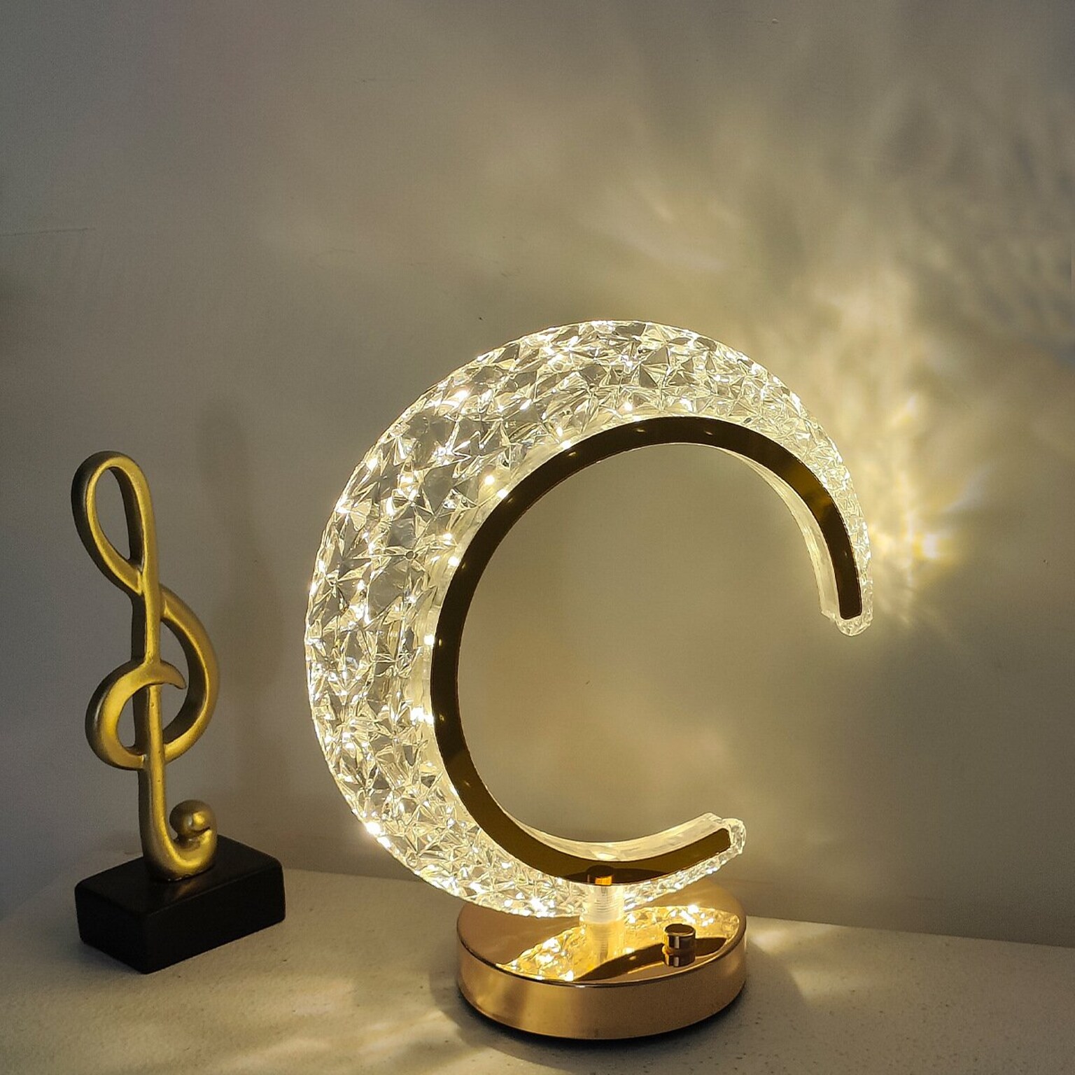 Tech Mod LED Crescent Crystal Lamp