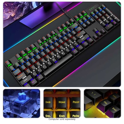 SaharaCase Wired Gaming Keyboard & Mouse Combo, Black (KB36)