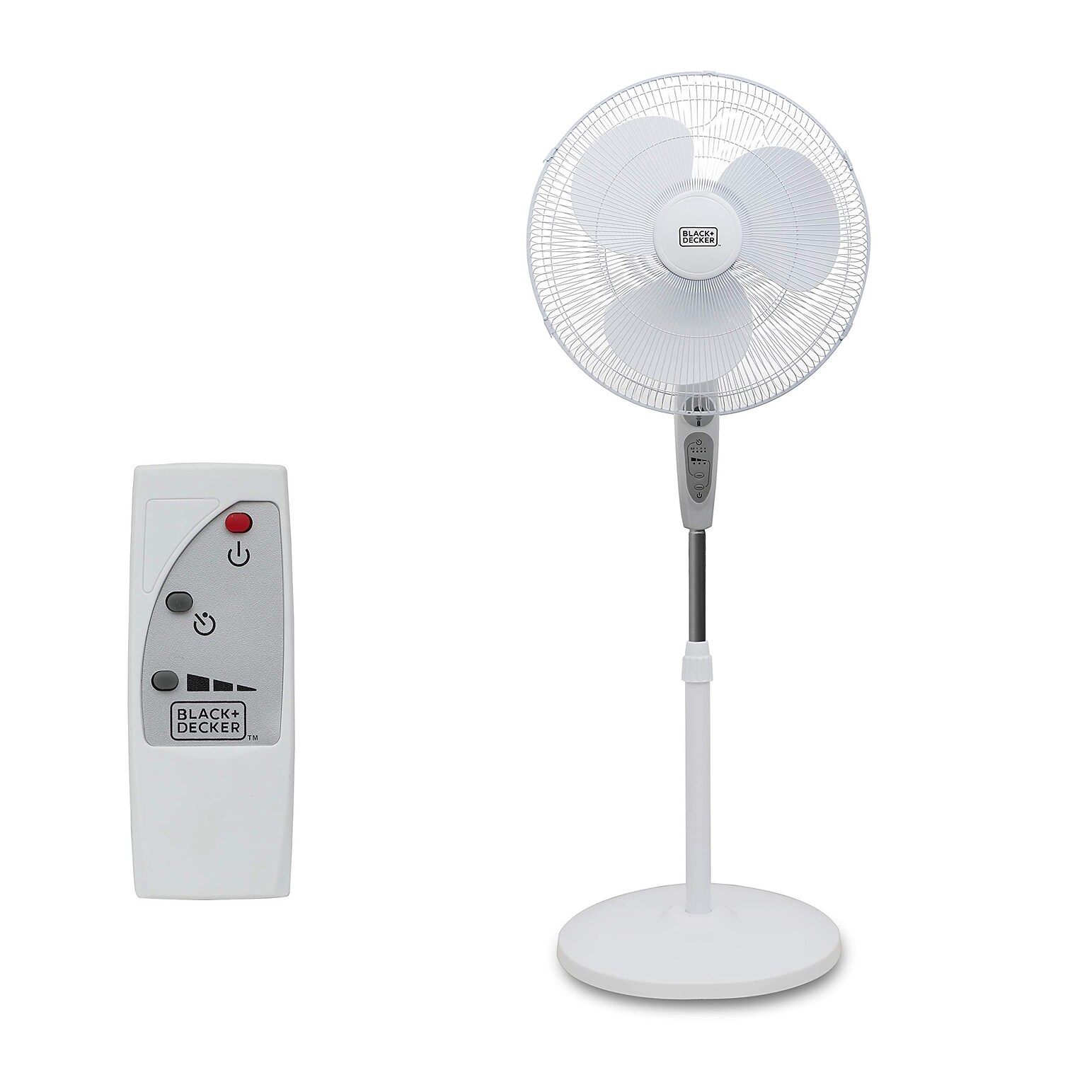 Black & Decker 18 Oscillating Pedestal Fan, 3-Speed, White (BFSR18W)