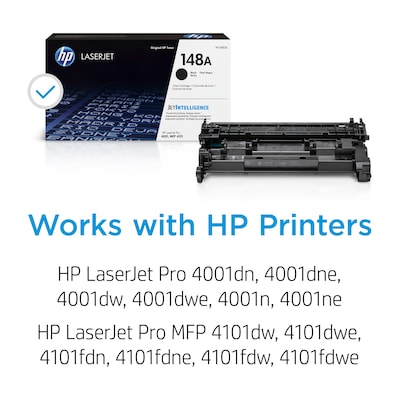 HP 148A Black Standard Yield Toner Cartridge, Prints Up to 2,900 pages (W1480A)
