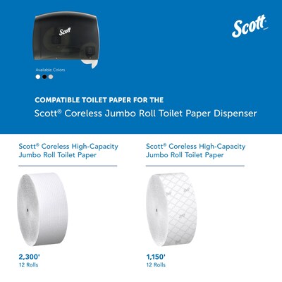 Scott Essential Coreless Toilet Paper Dispenser, Black (09602)