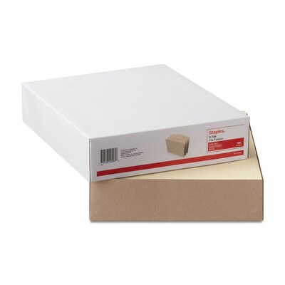 Staples 30% Recycled File Folders, 1/3-Cut Tab, Center Position, Letter Size, Manila, 100/Box (ST116780/116780)