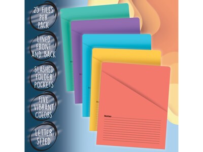 Better Office File Jackets, Letter Size, Assorted Colors, 25/Pack (89225-25PK)