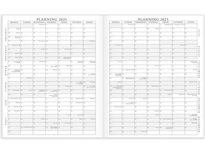 2025 AT-A-GLANCE Executive 11" x 9" Monthly Padfolio Refill, White/Black (70-909-10-25)