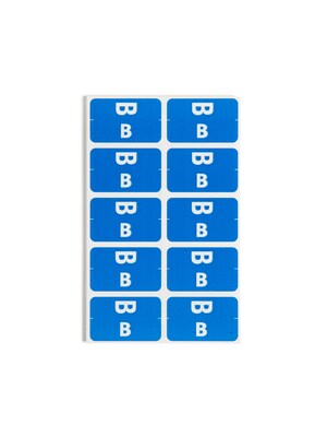 Smead® Alpha-Z Color-Coded Second Letter "B" Labels, 10 Labels Per Sheet, Dark Blue, 1"H x 1 5/8"W, 100 Labels/Pk