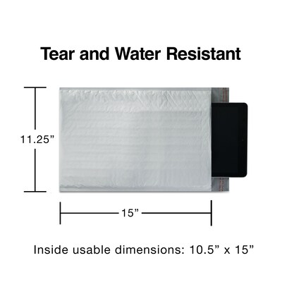 Quill Brand® Brand® 10.5"W x 15"L Peel & Seal Bubble Mailer, #5, 8/Pack (51629-CC)