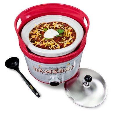 Nostalgia Game Day Kickin' Keg 4-Quart Slow Cooker, Red/White (GDKK4RDSL)