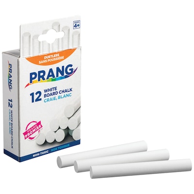 Prang Hygieia Board Chalk, White, 12/Box (31144)
