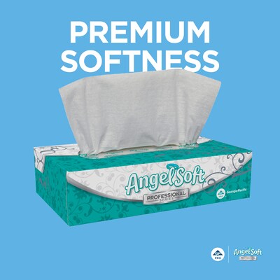 Angel Soft Professional Series Standard Facial Tissue, 2-Ply, 100 Tissues/Box, 30 Boxes/Pack (48580)