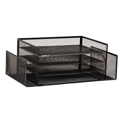 Mind Reader Metal Front Loading Letter Tray, Letter Size, Black (4TSIDE2-BLK)