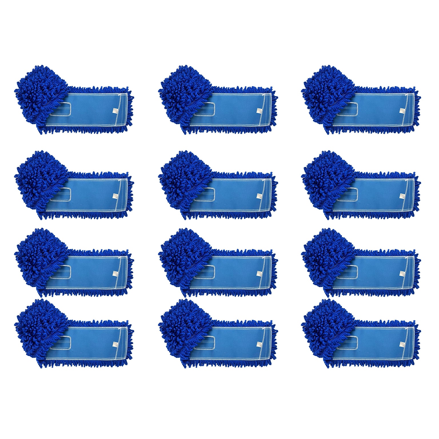 BISON LIFE Kleen Handler Microfiber Dust Mop Head, 6.75 x 24, Blue, 12/Pack (BPES-LEBDM-24-12)