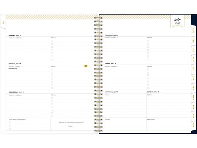 2023-2024 Blue Sky Day Designer Peyton Navy 8.5 x 11 Academic Weekly & Monthly Planner, Multicolor