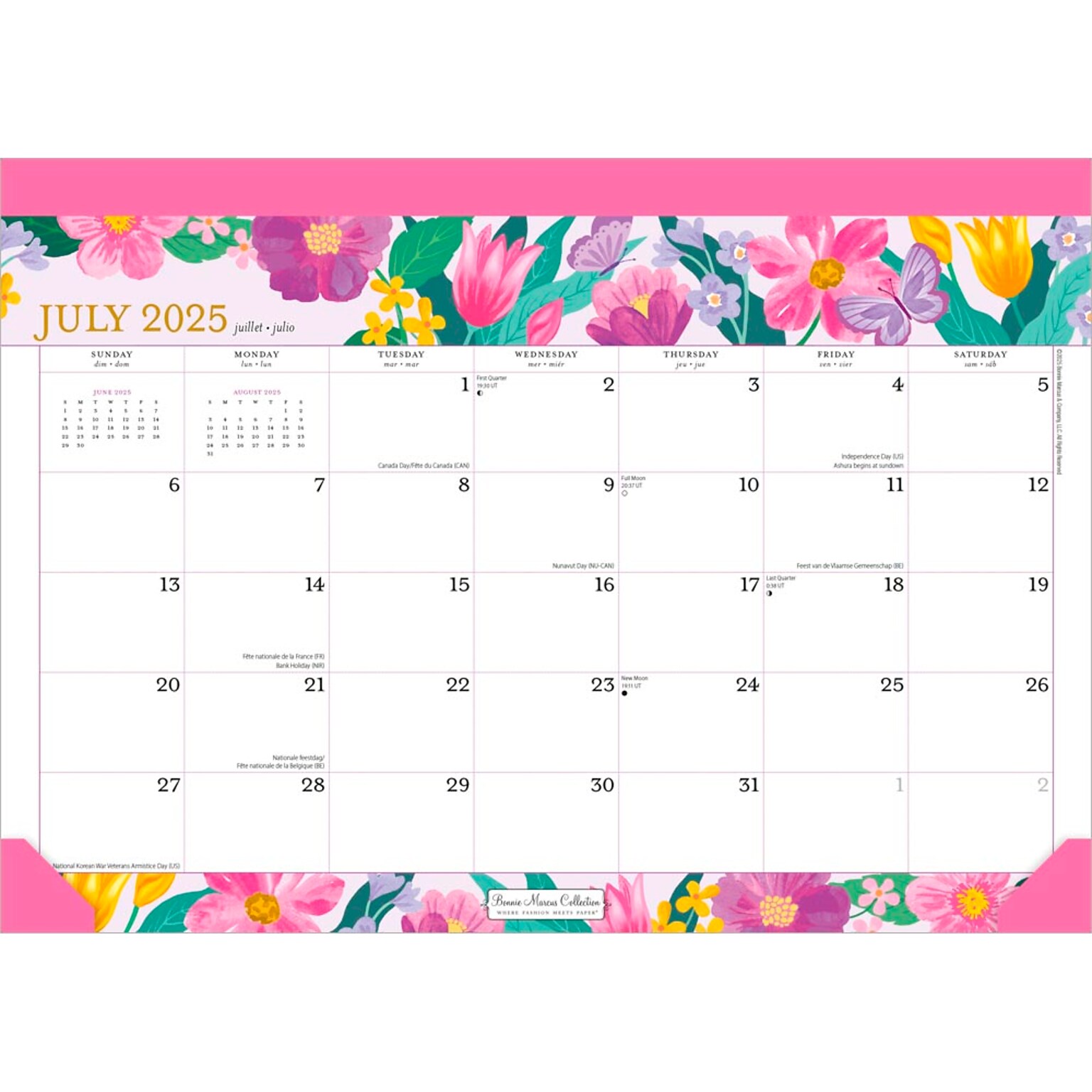 2025-2026 Plato Bonnie Marcus 14 x 10 Academic Monthly Desk Pad Calendar  (9798330700028)