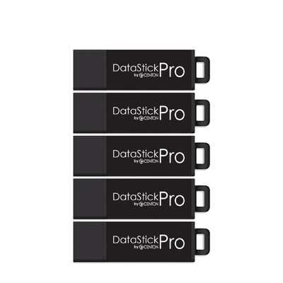 Centon DataStick Pro 128GB USB 3.0 Type A Flash Drive, Black, 5/Pack (S1-U3P6-128G-5B)