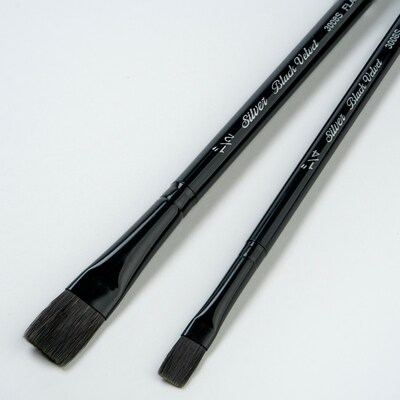 Silver Brush Black Velvet Square Wash Brushes, 2/Set (SLVBV3058)