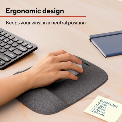 Quill Brand® Mouse Pad with Gel Wrist Rest, Gray