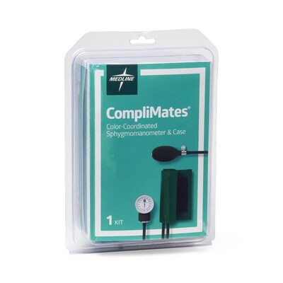 Medline Compli-Mates Handheld Aneroid Sphygmomanometers, Teal (MDS9112)