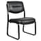 Boss Armless Leather Sled Base Side Chair, Black (B9539)