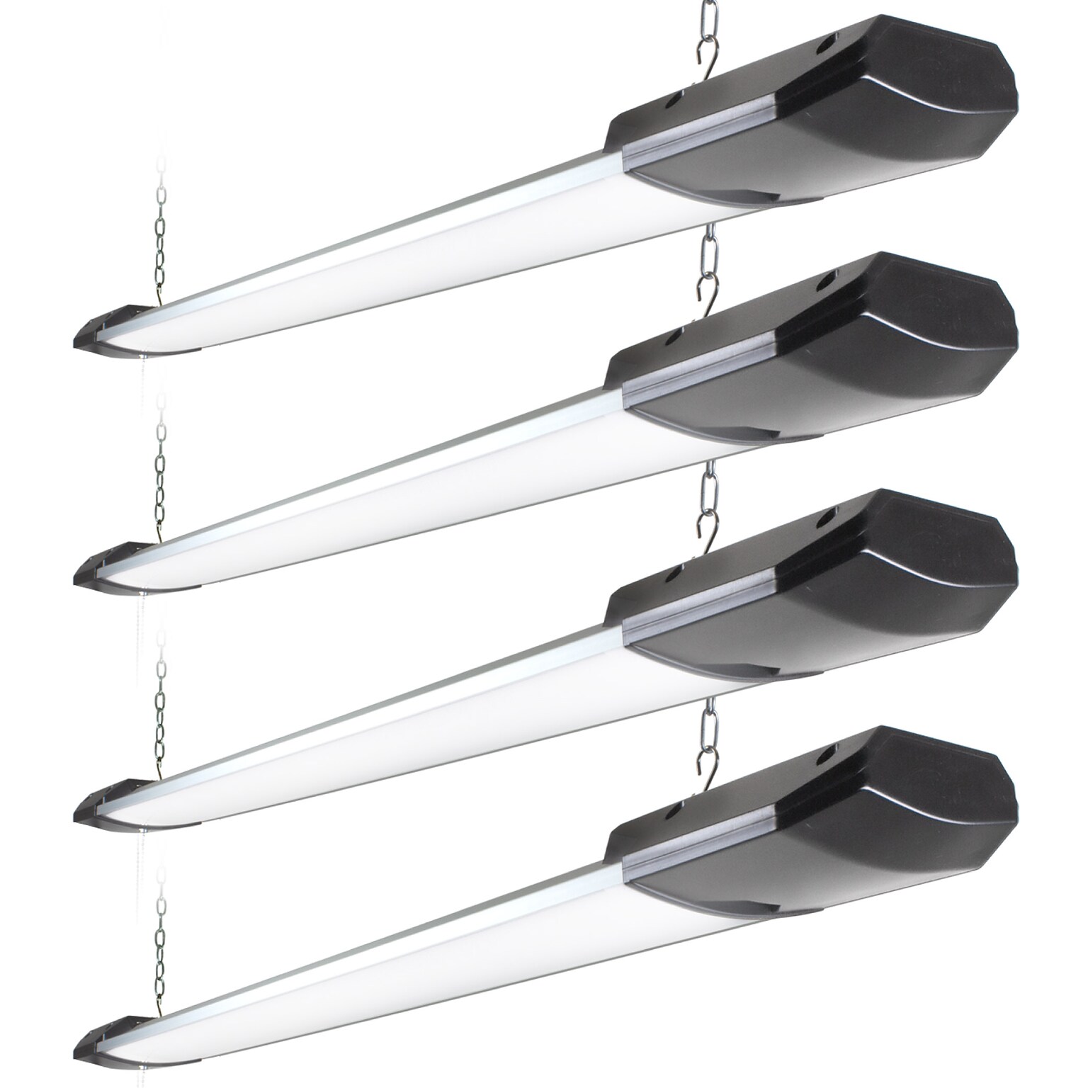 Newhouse Lighting 4 ft. LED Shop Light, 100 Watt/10K Lumens, 4/Pack, Black (NH-SHOP-10K-4)