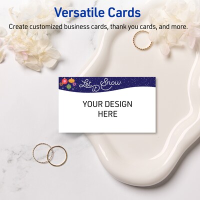 Avery Silver-Snowflakes Matte Blank Card, White, 80/Pack (S00-FJV)