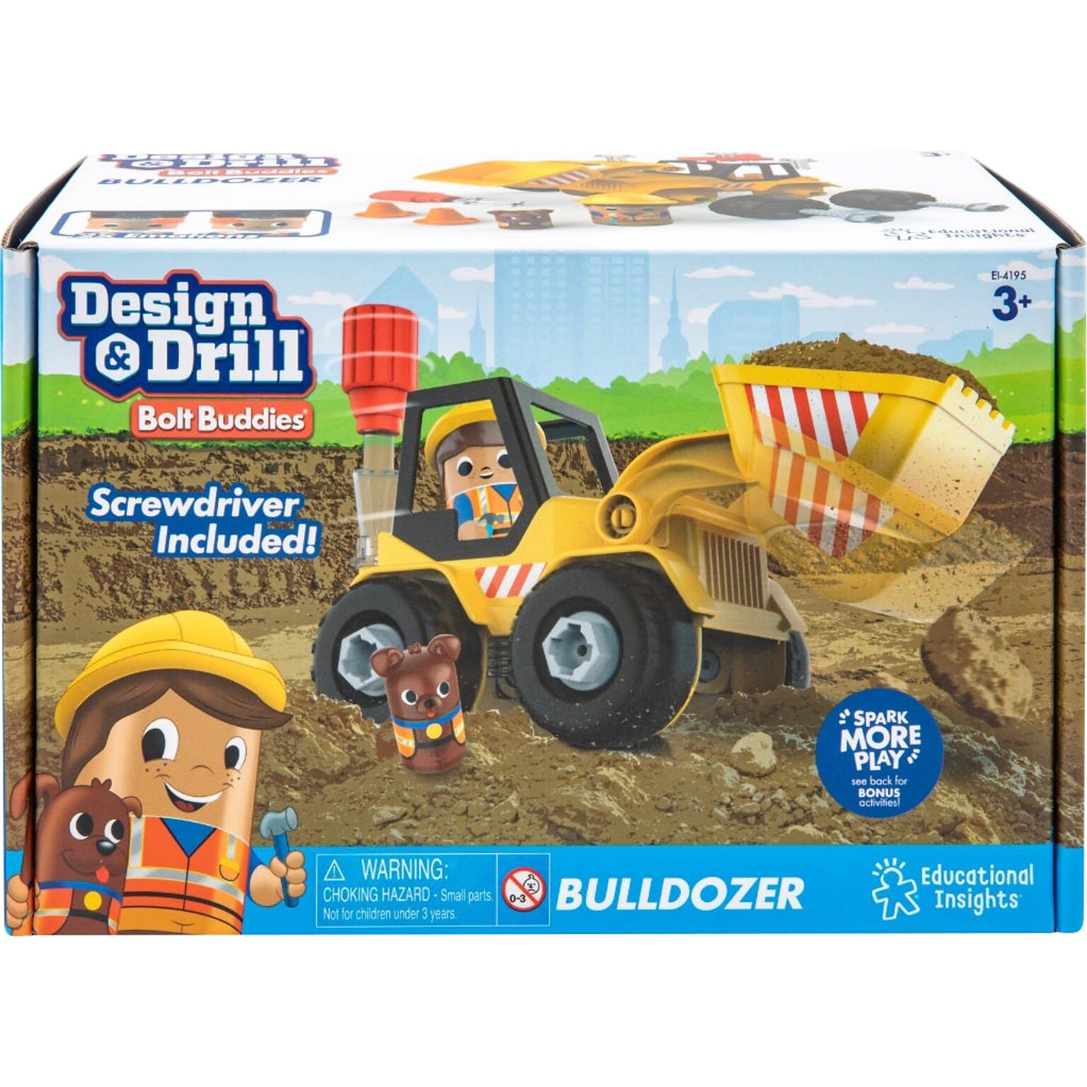 Educational Insights Design & Drill Bolt Buddies Bulldozer (4195)