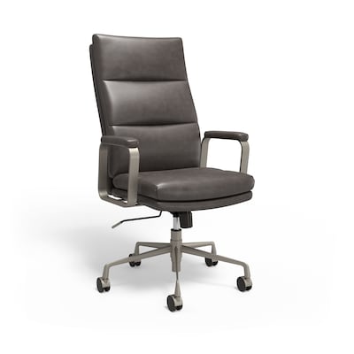 Union & Scale™ Industria 3-40C Ergonomic Bonded Leather Swivel Manager Chair, Gray (HG-70081)