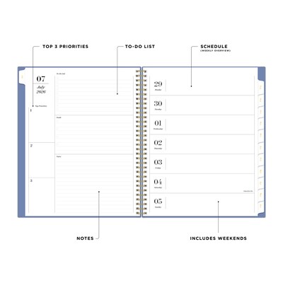 2026-2027 Blue Sky 8 x 11 Academic Year Weekly & Monthly Planner, Plastic Cover, Sincerely Blue (159096)
