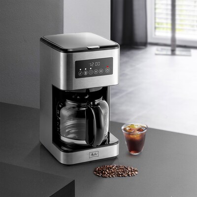 Melitta Aroma Tocco Plus 12-Cups Automatic Drip Coffee Maker, Black/Stainless Steel (MCM011PULBK0)