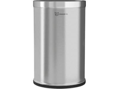 HLS Commercial Stainless Steel Trash Can with Open Lid, 26-Gallon, Silver (HLSC05G26)