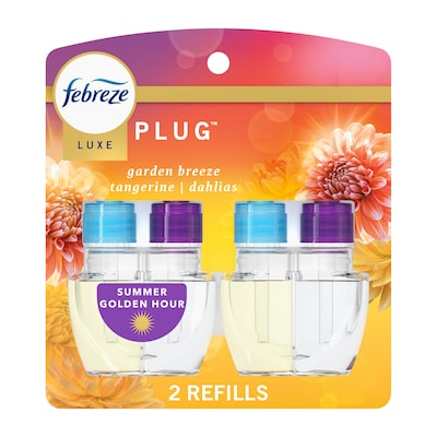 Febreze Plug In Oil Warmer Refill, Summer Golden Hour Scent, 0.87 oz., 2/Pack (15577)
