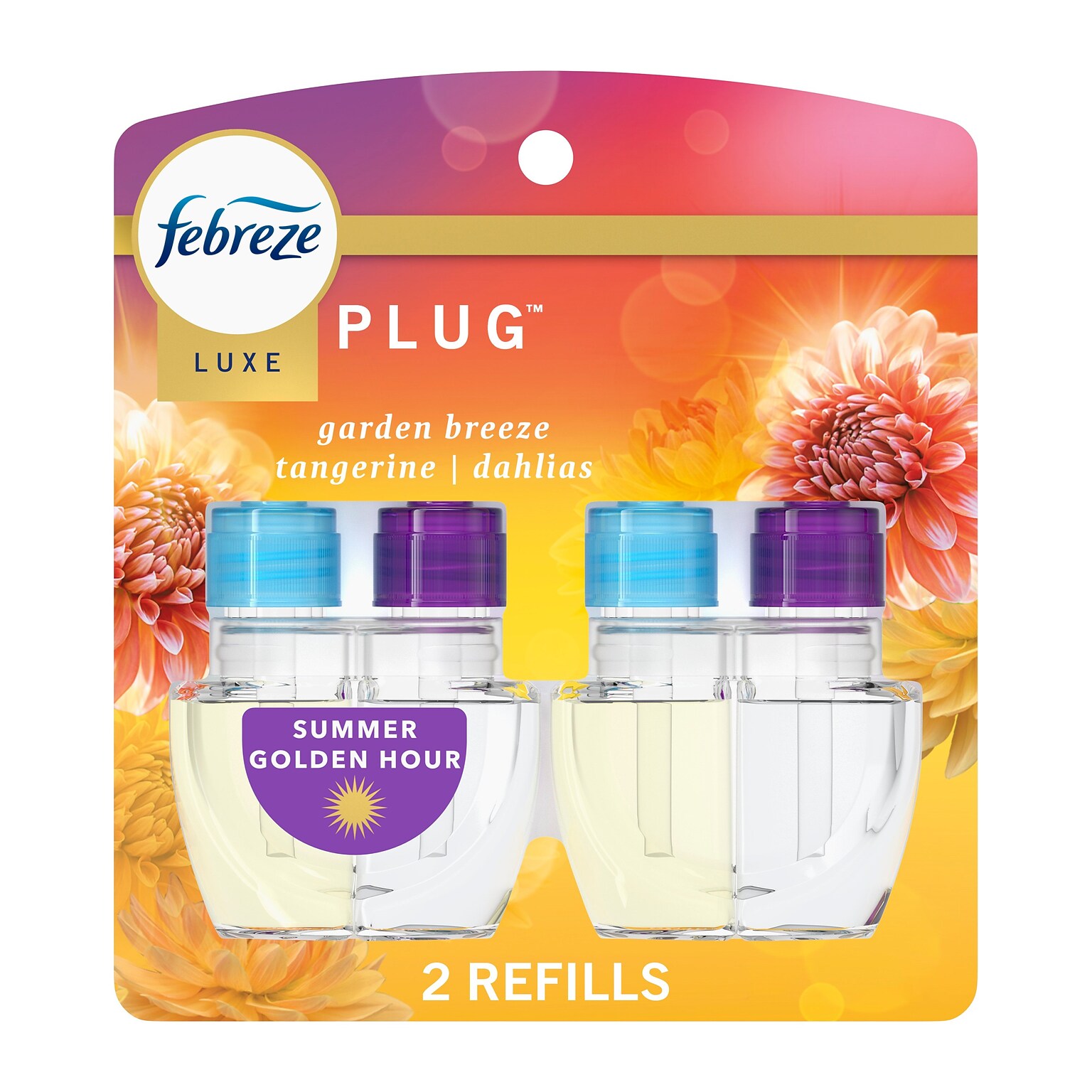 Febreze Plug In Oil Warmer Refill, Summer Golden Hour Scent, 0.87 oz., 2/Pack (15577)