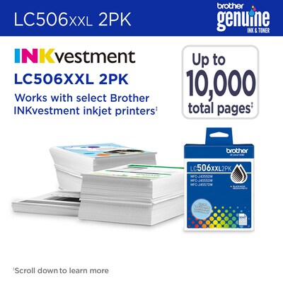 Brother LC506XXL Black Super High Yield Ink Cartridge (LC506XXL2PKS)