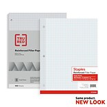 Staples Graph Ruled Filler Paper, 8.5 x 11, White, 100 Sheets/Pack (TR25549)