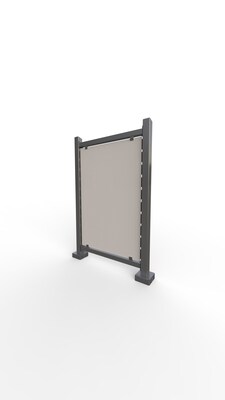 Preserve Outdoor Collaboration Glassboard, No Awning, Walnut Decking, 91'' H x 62'' W (PSV1FGSSILNAWWL)