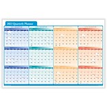 2023 ComplyRight 24 x 36 Dry Erase Calendar, Quarterly Planner, Red/Blue/Orange (J0061)