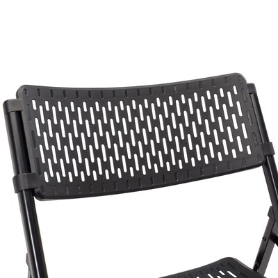 NPS AirFlex Series Premium Polypropylene Folding Chair, Black, 4/Pack (1410)