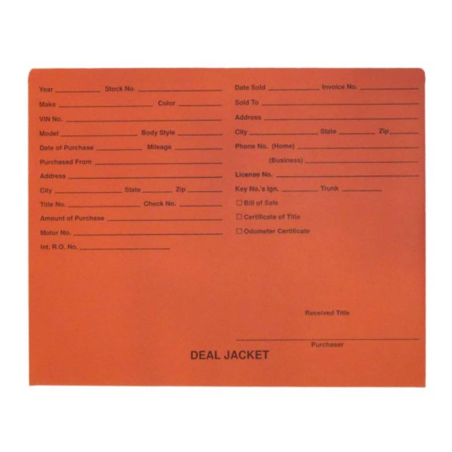 BSP Automotive Dealer Printed Jacket, Letter Size, Orange, 500/Box (S-09432-ORG-B)