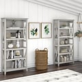 Bush Furniture Key West 66H 5-Shelf Bookcase with Adjustable Shelves, Linen White Oak Laminated Woo