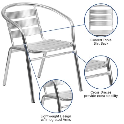 Flash Furniture Lila Aluminum Stacking Chair, Gray (ST23-7262-PF)