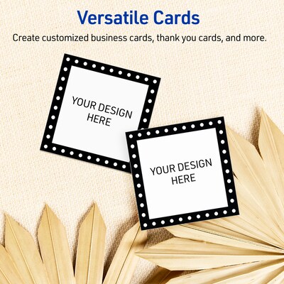 Avery Black and White Polka Dots Matte Blank Card, White, 90/Pack (S00-DKW)