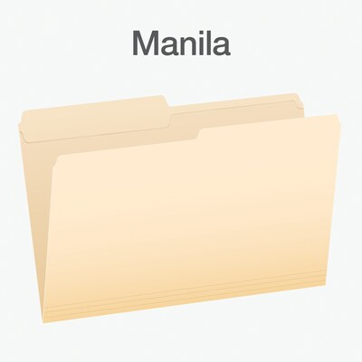Pendaflex Heavy Duty File Folder, 1-Tab, Assorted, Legal Size, Manila, 100/Box (1007052)