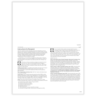 ComplyRight 2023 1095-B “Employee/Employer” Copy Health Coverage Tax Form, 50/Pack (1095B50)