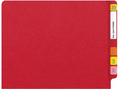 Medical Arts Press Heavy-Duty End Tab File Folder, Straight Cut, Letter-Size, Red, 40/Box (S-09458-RED)