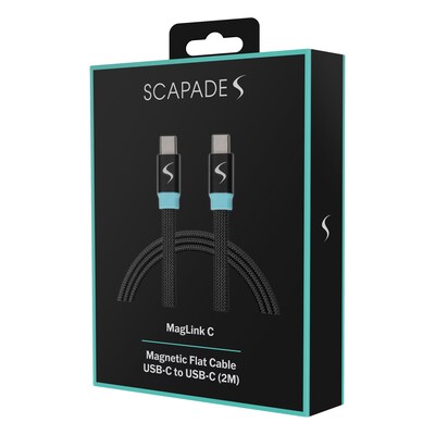 Scapade MagLink C Magnetic USB-C to USB-C Charging Cable, 6.5-ft., Black (SCAPSMUCC2)